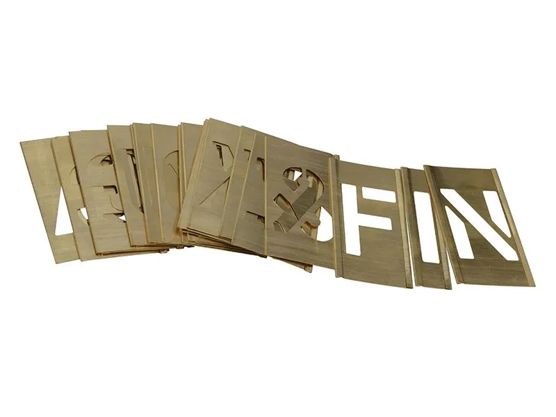 Set of Brass Interlocking Number Stencils 1in