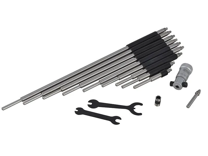 Starrett Inside Micrometer Set, 50-300mm, 10 Rods