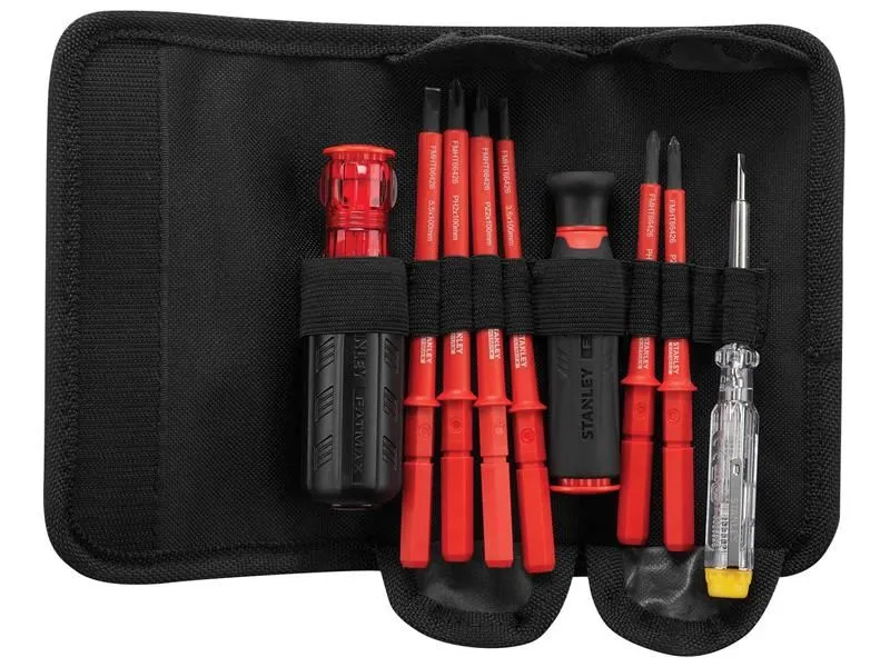 STANLEY 10-Piece VDE Multi-Bit Screwdriver Set with Pouch