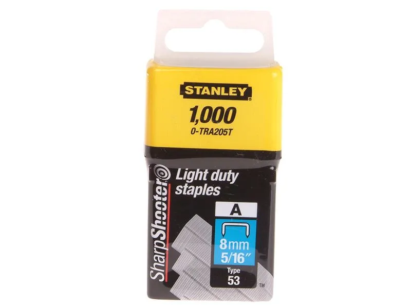 STANLEY® TRA2 Light-Duty Staples 8mm (Pack of 1000)