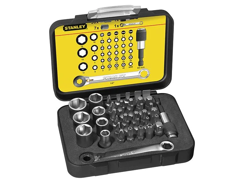 STANLEY 1/4in Drive Bit & Socket Set, 39-Piece