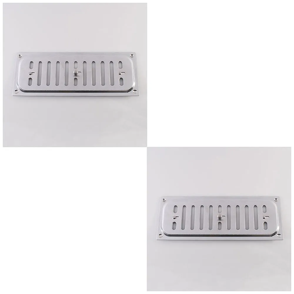 2 PACK - 242 x 89mm Hit & Miss Airflow Vent - Satin Chrome Slide Open & Close Door
