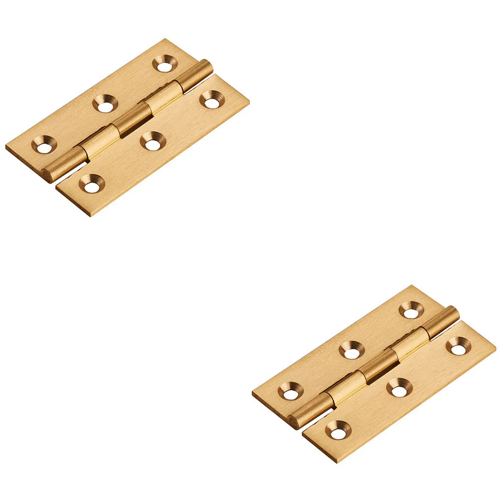2 PACK - PAIR Cabinet Hinge - 64 x 35mm Self Colour Cupboard Wardrobe Vanity Unit Fixings