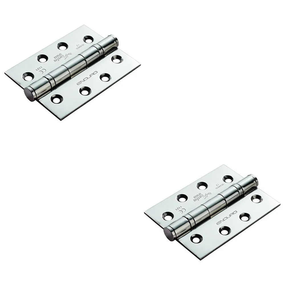 2 PACK - 3 Pack SetGrade 13 Ball Bearing P Hinge - 102 x 76mm Bright Stainless Steel