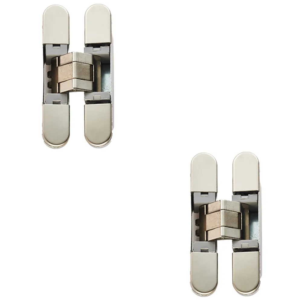 2 PACK - 3D Adjustable Concealed Cabinet Hinge - 180 Degree Opening Wardrobe NICKEL