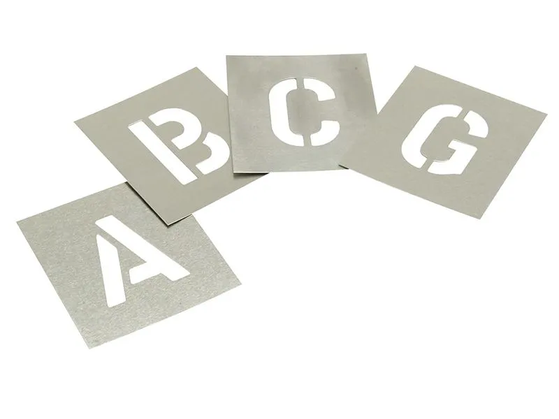 Set of 27 Zinc Letter Stencils, 2 Inch