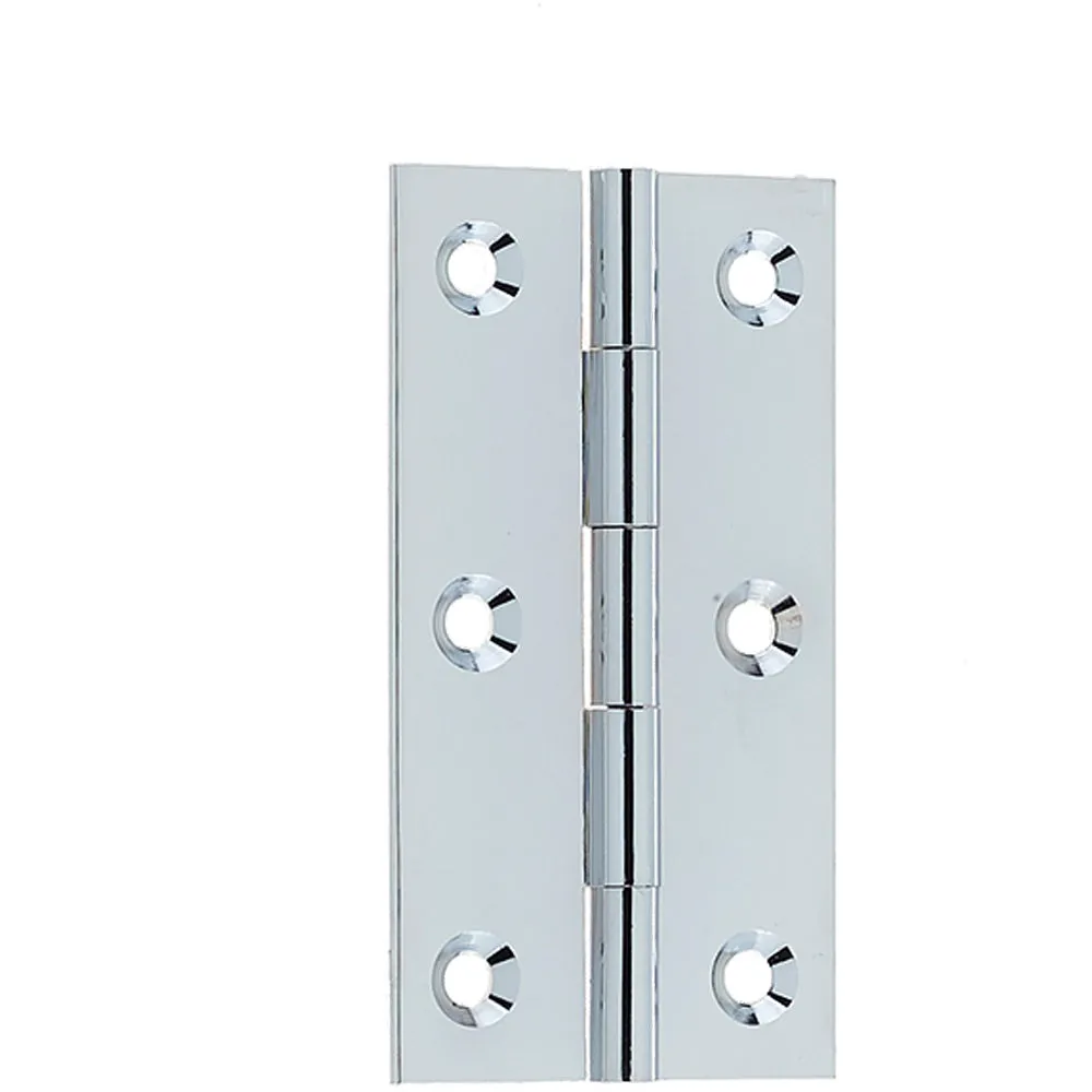 Premium Polished Chrome Plain Butt Hinge 76x42x1.5mm for Smooth Operation - Door Hinges