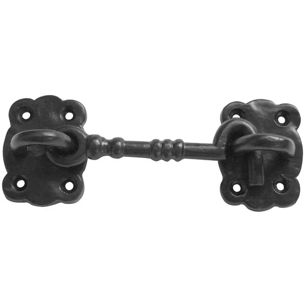 Stylish Antique Cabin Hook 152mm in Black for Vintage Decor - Hook & Eye Arm Lock