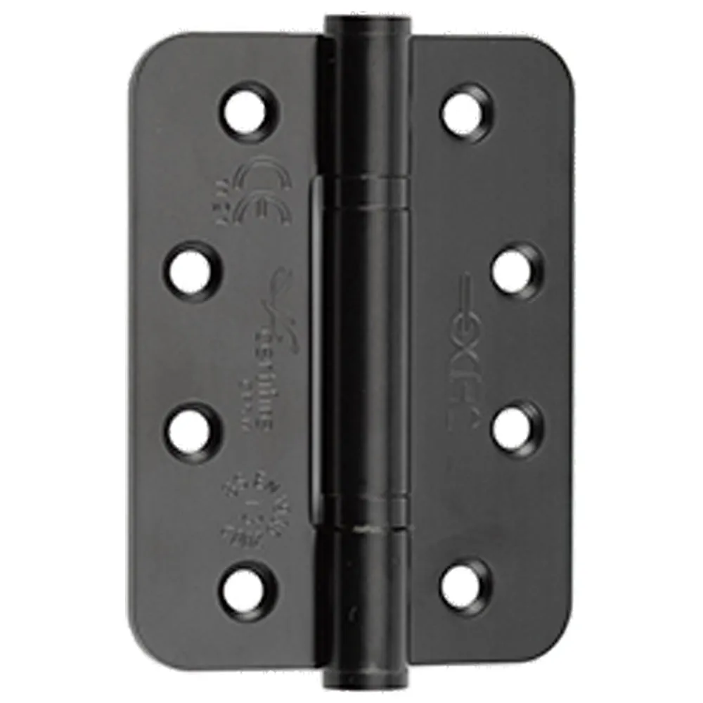 Premium Stainless Steel Grade 13 Radiused Black Polymer Bearing Hinges 102x76x3mm - 30/60 Fire Door Hinge