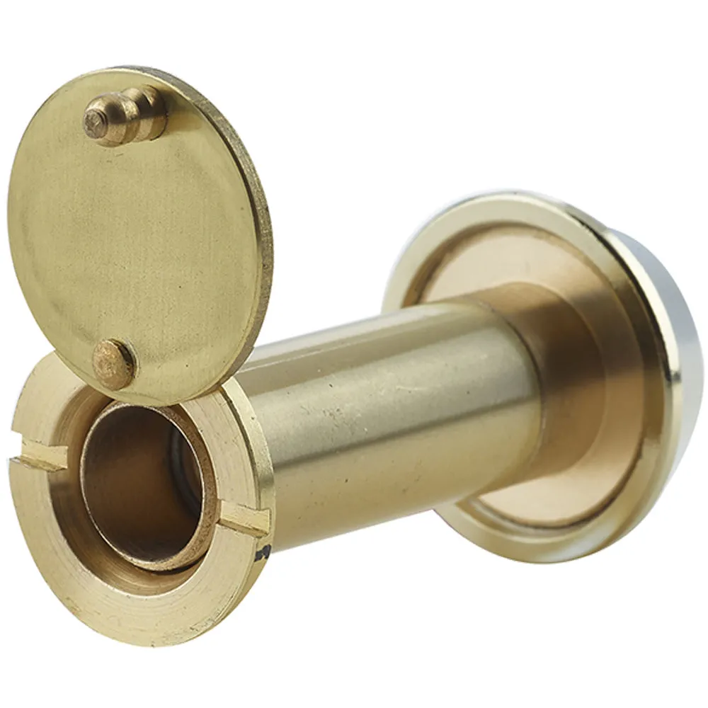 180 Degree Door Viewers for 35-55mm Doors with Intumescent Polished Brass Finish