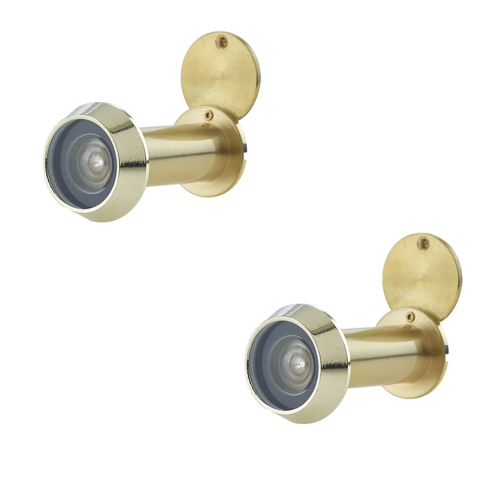 2 PACK 180 Degree Door Viewers for 35-55mm Doors with Satin Brass Finish