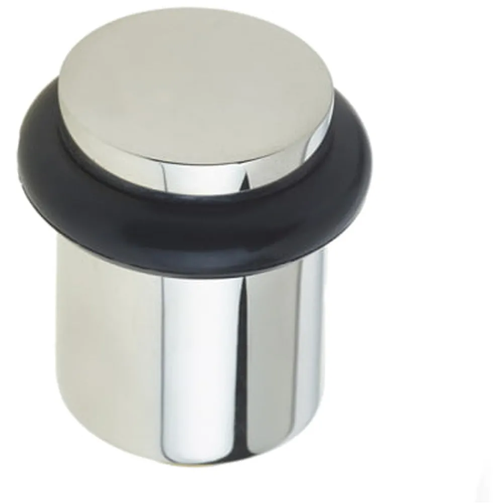 Stylish Polished Nickel Door Stops for Home and Office - Solid Brass & Rubber Stopper