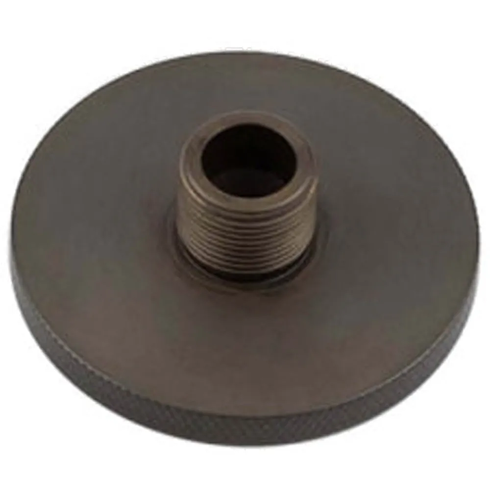 Stylish Knurled Wall Mounted Doorstop in Dark Bronze - 50mm Diameter - Solid Brass & Rubber Stopper