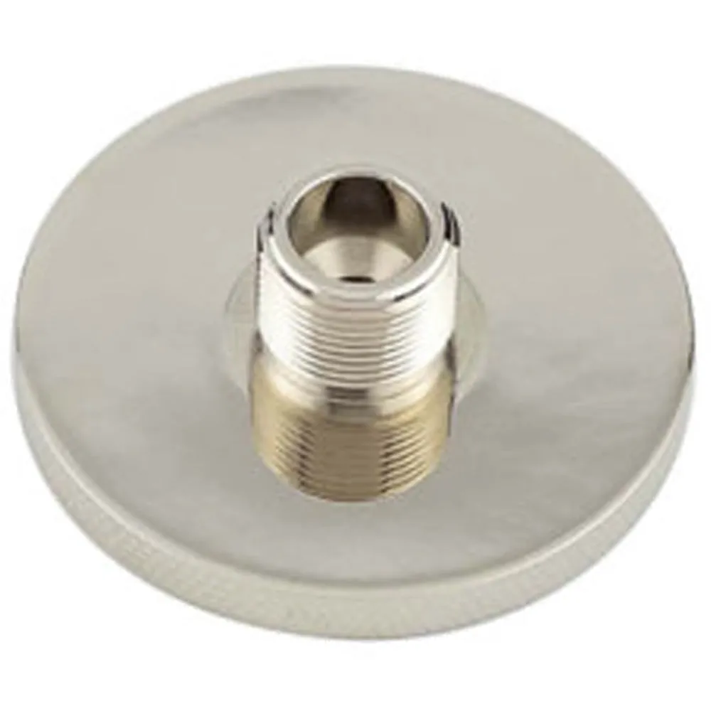 Stylish 50mm Knurled Base Wall Mounted Doorstops in Polished Nickel Finish - Solid Brass & Rubber Stopper