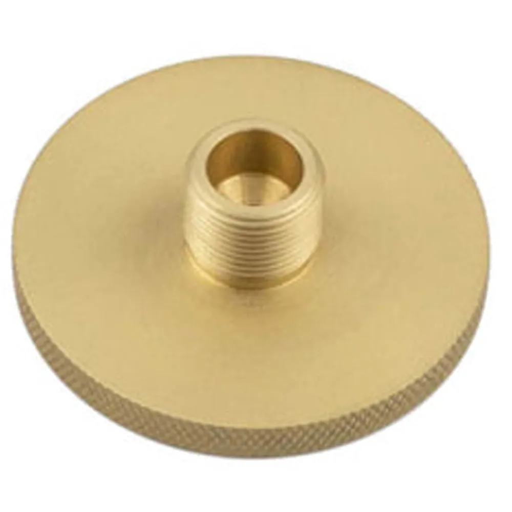 Stylish 50mm Satin Brass Knurled Wall Mounted Door Stops - Solid Brass & Rubber Stopper