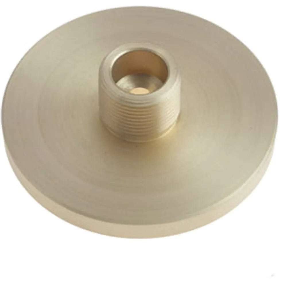 Stylish Satin Brass Wall-Mounted Door Stop with Plain Base - Solid Brass & Rubber Stopper