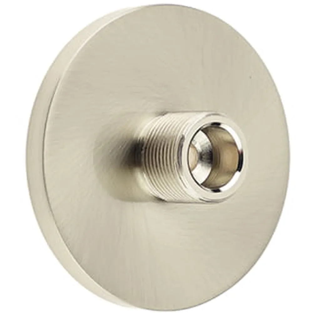 Stylish Satin Nickel Wall Mounted Doorstops with Plain Bases - Solid Brass & Rubber Stopper