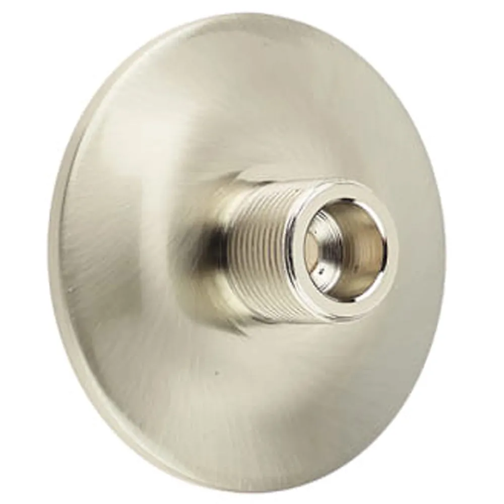 Stylish Chamfered Base Wall Mounted Doorstop in Satin Nickel Finish - Solid Brass & Rubber Stopper