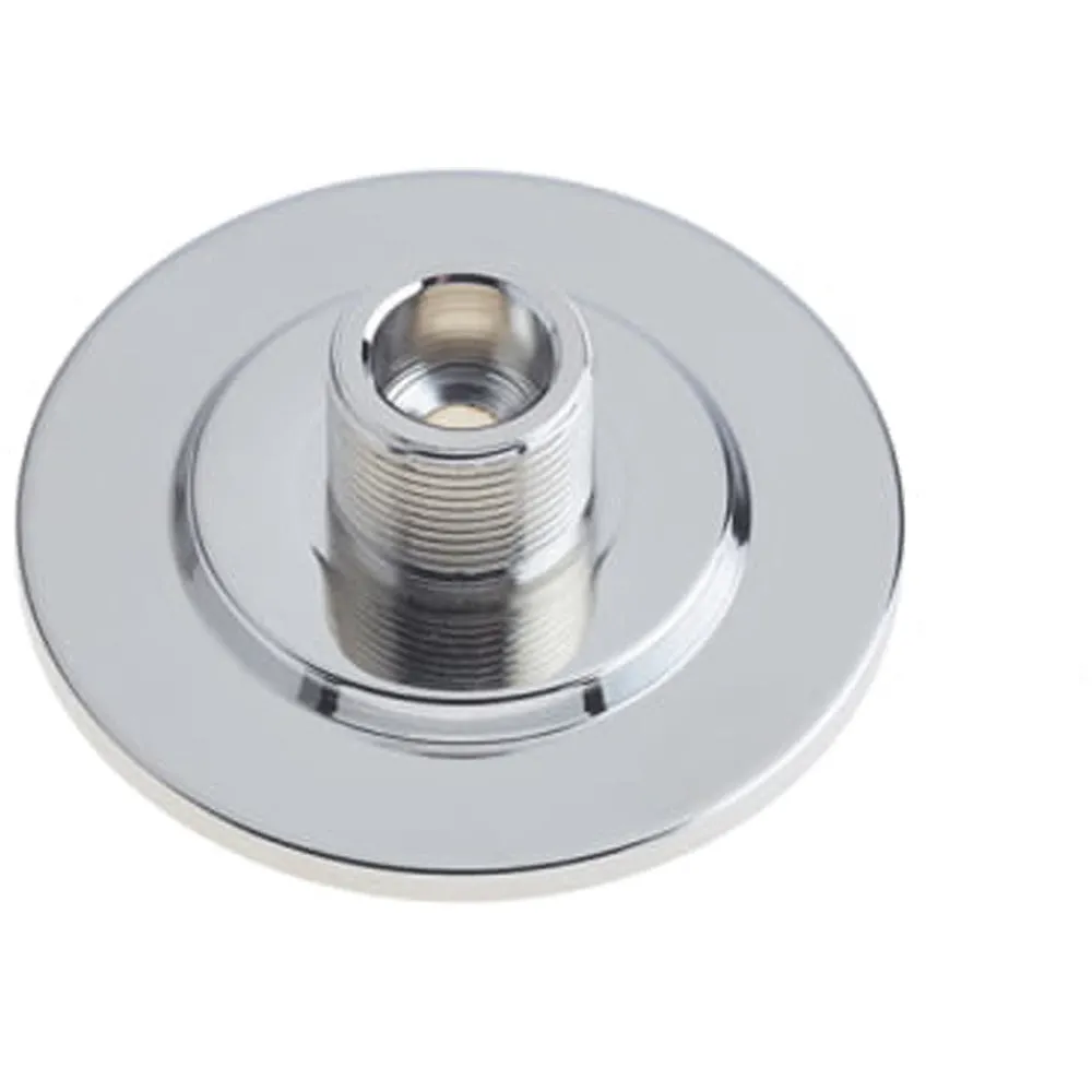 Stylish Polished Nickel Wall-Mounted Doorstop with Stepped Base - Solid Brass & Rubber Stopper