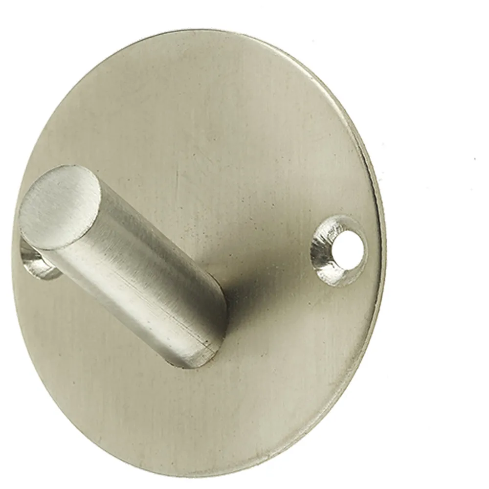 Stylish 45mm Satin Stainless Steel Single Robe Hook for Modern Bathrooms - Wall Mounted Clothing Hook