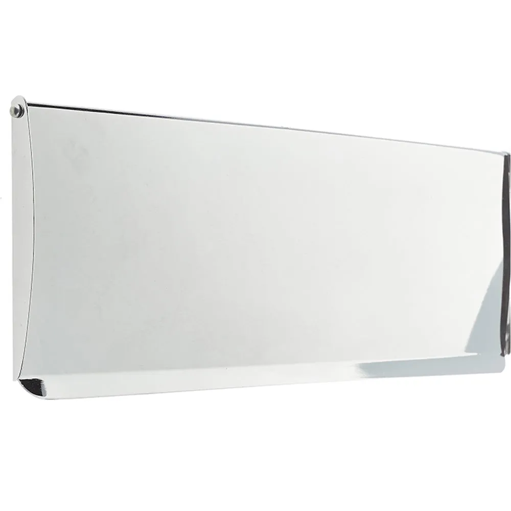 Sleek Polished Chrome Plain Inner Door Tidies 280x80mm for Modern Interiors - Internal Letter Box Plate