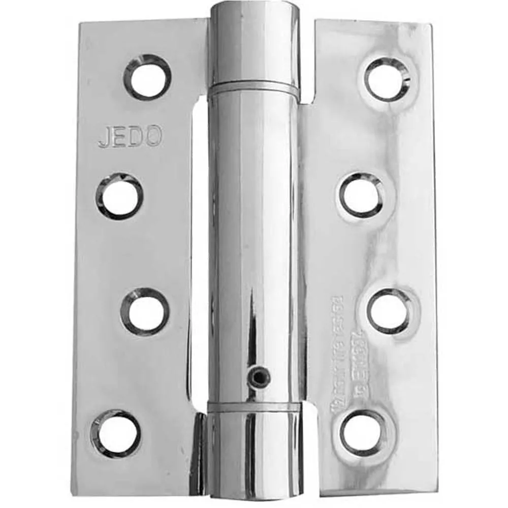 Premium Polished Chrome Single Action Spring Hinge 102x76x2.7mm Pack of 3 - Door Hinges
