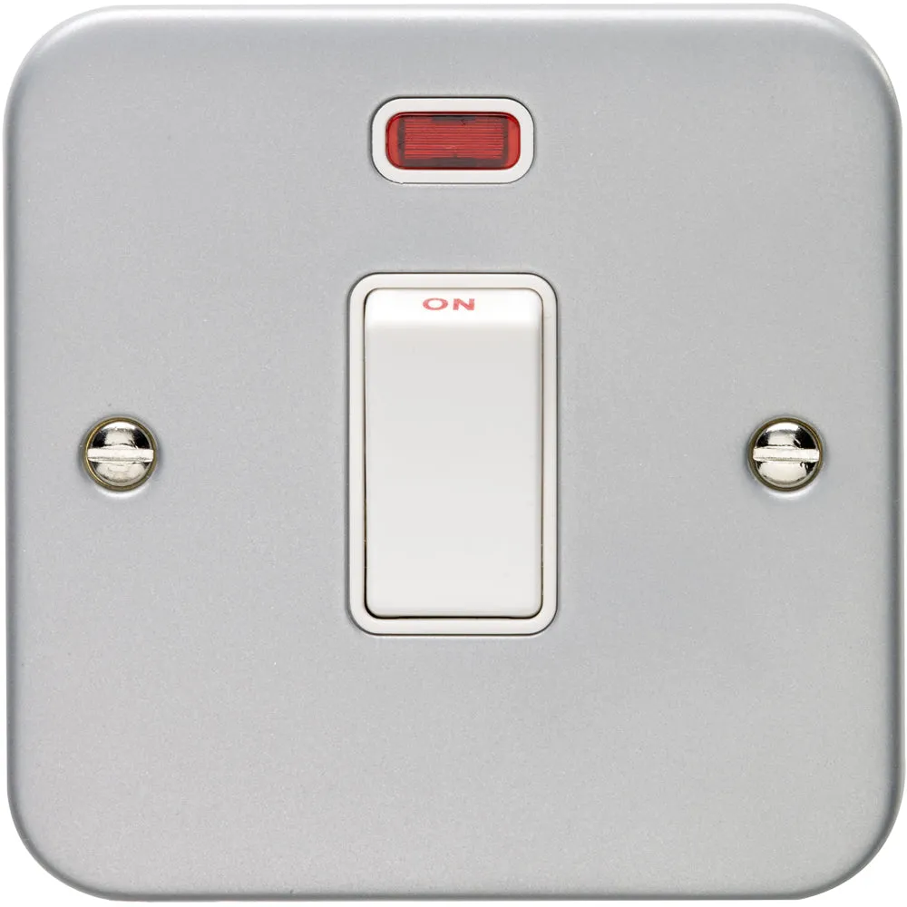 1 Gang 20A Single Light Switch & Neon HEAVY DUTY METAL CLAD DP Appliance Rocker